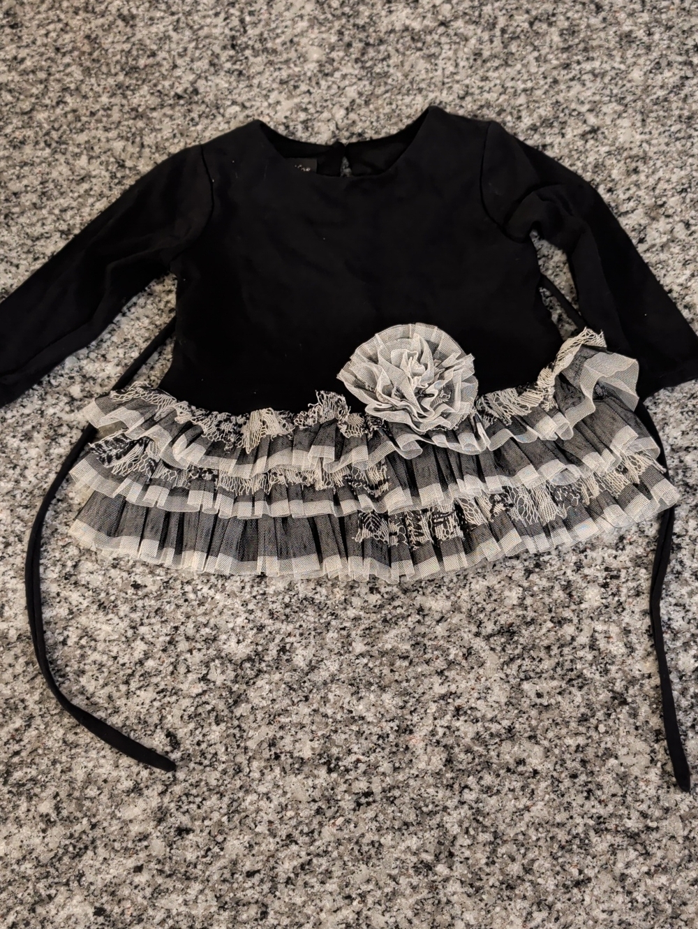 Isobella & Chloe Black and White Ruffle Tulle Party Dress